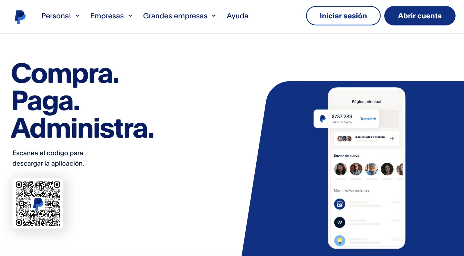 Sitio web oficial de PayPal Sitio web PayPal