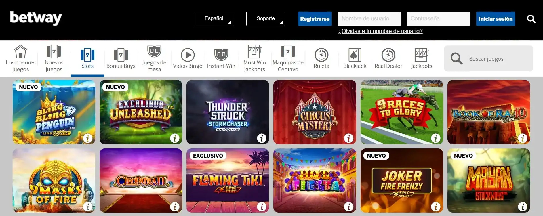 Betway se destaca por la oferta de juegos de tragamonedas Casinos famosos tragamonedas