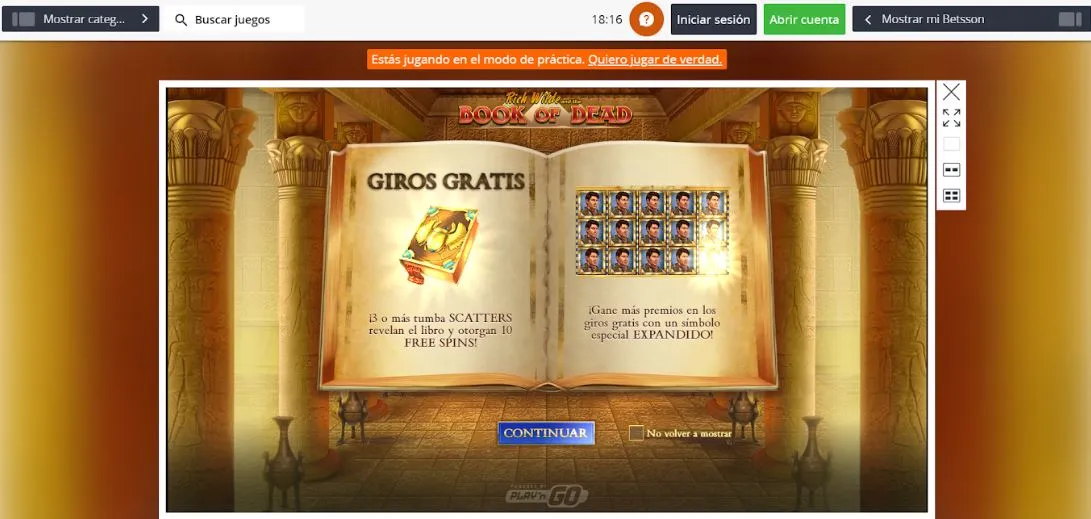 Book of Dead en Betsson casino Book of dead betsson