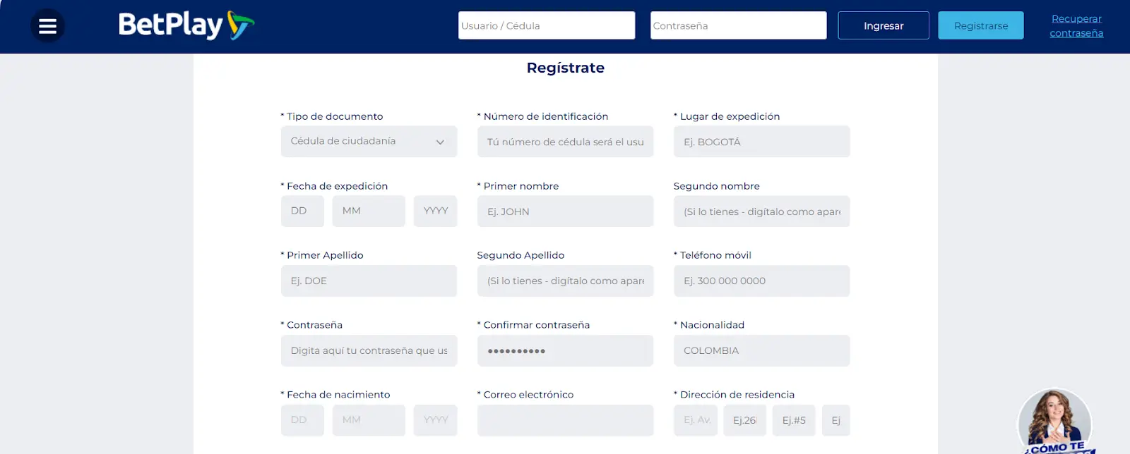 formulario registro