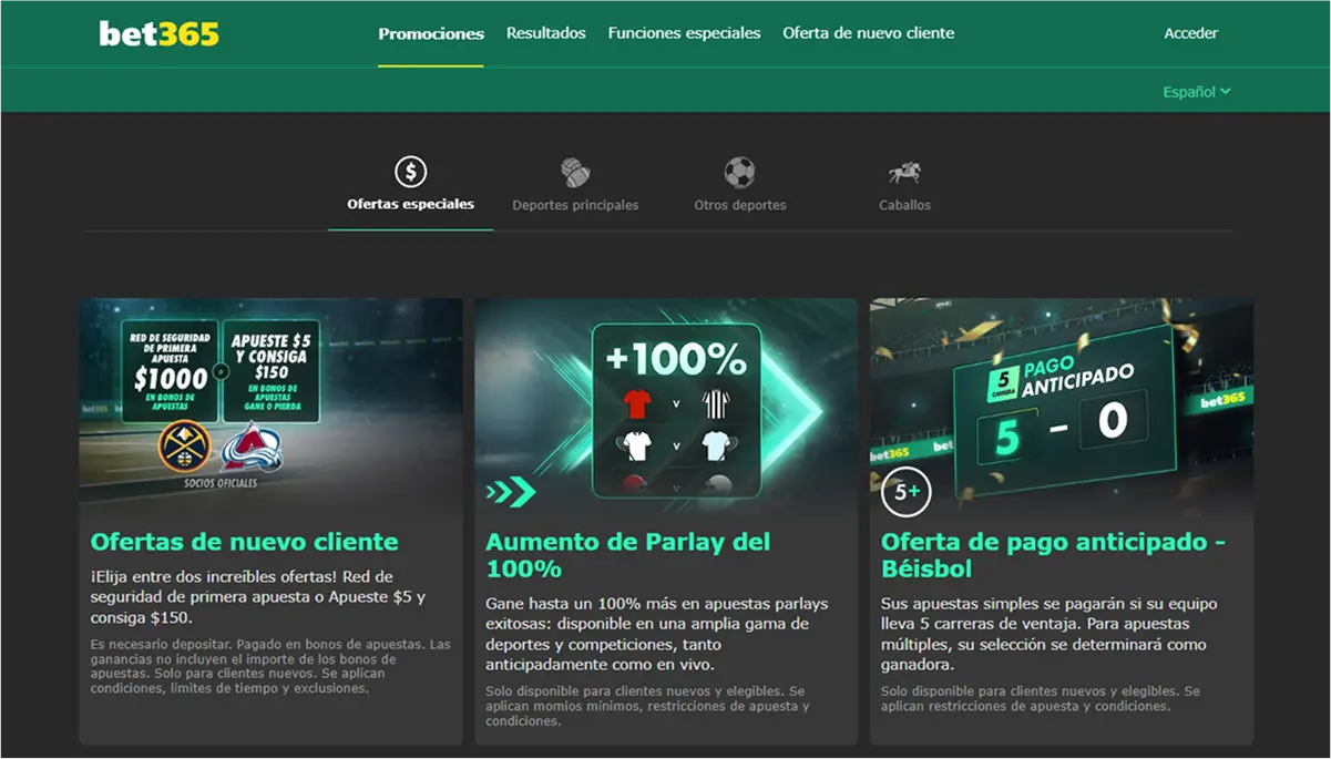 Bonos y promociones para jugadores de Bet365 casino online